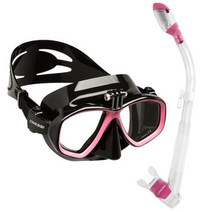 스노쿨링 스쿠버 방수 마스크 수경 c i action scuba dive mask go, 콤보 핑크
