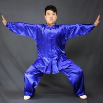 도복 새틴 태극권 유니폼 운동 벨트 색 무술 쿵후 의류 어린이 성인 날개 천 정장, BaoLan+180cm