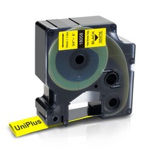 Unus 19mm 라벨 테이프 18058 호환 Dymo Rhino 열 수축 튜브 검정색 노란색 메이커 5200, 한개옵션0
