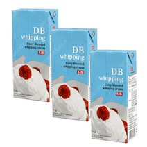 DB휘핑크림 무가당 1kg X 3개(아이스박스무료) 생크림 베이킹 동물성 식물성 혼합생크림
