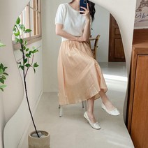 여자 샤랄라 플레어 실키 얇은 튜튜스커트 치마