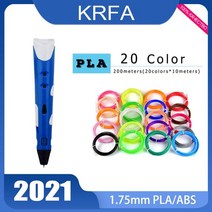 3d프린터펜 3d프린터필라멘트 Krfa 3d 펜 3d 핸들 rp 100a pla 1 펜, 블루 200mpla
