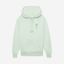 아미 톤온톤 하트 로고 후드 아쿠아 22SS AMI de Coeur Tone On Tone 후드 Aqua 22SS
