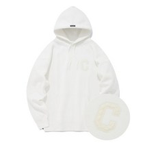 COVERNAT 커버낫 펠트 C 로고 기모 후디 오프화이트