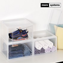 [모아시스템즈] 투도어 DIY 조립식 수납함 2개 플라스틱서랍장 수납정리함, 전체색:투명, 상세 설명 참조