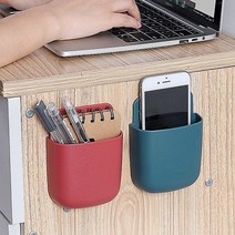 피케이몰 1+1 초간편 접착식 벽걸이 포켓 다용도 소품 수납함, 레드