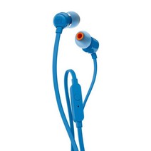 JBL Tune 110 엉킴없는 리본케이블 및 마이크기능있는 이어폰 블루