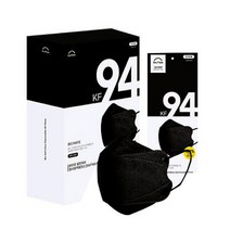 바이오셀프케어 KF94 마스크 중형 블랙 개별포장 50매x1박스, 바이오셀프케어/KF94/중형/블랙/50매