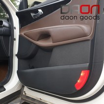 프리미엄 가죽 현대 YF쏘나타 도어커버 문커버 스크래치방지, 블랙