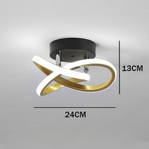 엣지 거실 안방 led 조명 등흑백 복도 발코니 실내 천장 조명 천장 램프 거실 침실, 금, 삼색광, 220v