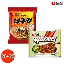 반반세트 농심 짜파게티 너구리 짜파구리 40봉 세트, 40개