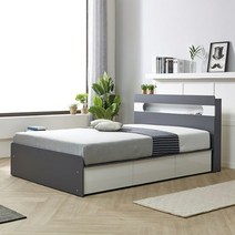 퀸사이즈 LED조명 수납형 패밀리침대 배드 부부 가족