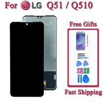 [해외][해외]LG Q51 Q510 LCD 터치 스크린 디지타이저 어셈블리 용 화면 LG LM-Q510N 디스플레이 전화 수리 부품 용 교체 액세서리, 블랙 프레임 없음