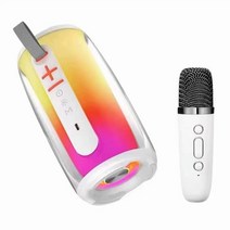 휴대용스피커 무선 블루투스 PULSE 6 패밀리 K 송 스피커 휴대용 칼럼 RGB 분위기 램프 오디오 붐박스 야외 방수 서브우퍼 마이크 포함, 2.With microphone