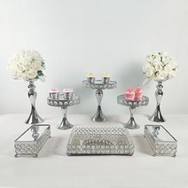 케이크스탠드 8pcs-19pcs 라운드 케이크 스탠드 플레이트 페데 스탈 디저트 홀더 웨딩 생일 파티 트레이