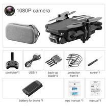 드론 카메라 전문 항공ls-min black abs mini drone 4k 접는 vr, 씨엔, 검은색 1080p 가방 1b