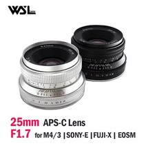 7 장인 35mm F1.2 프라임 렌즈 소니 E 마운트//후지 XF APS C 카메라 수동 미러리스 고정 초점 렌즈 A6500 A6300 X A1|카메라 렌즈|, 1개, Silver, E 마운트