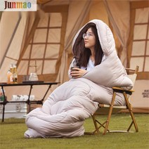 Junmao 사계절 야영 침낭, 아이보리쟈드, 2.3kg, 1개
