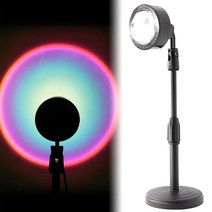 일몰 프로젝션 램프 플로어 램프 높이 조절 가능, 무지개