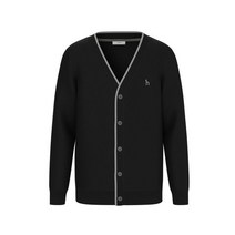 헤지스 남성용 FINE WOOL 컬러 배색 울 가디건 HZSW3D201BK
