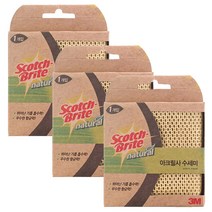 3M 내추럴 아크릴사 수세미, 1개, 3개