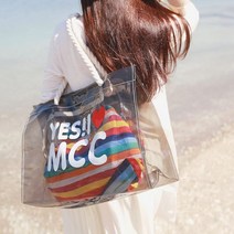 썸머비치백 투명 포인트 레터링 여행용 숄더백 토트백 _ 23011001EA