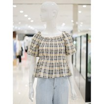ab.f.z [ab.f.z] 투웨이스퀘어넥체크숏블라우스 (KSW3QB37H)