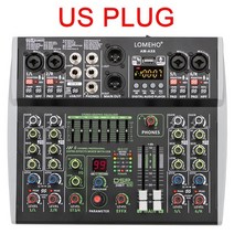 6채널 오디오믹서 유튜브방송용 블루투스 믹싱 콘솔 48V 팟캐스트, 러시아, AM-AX6 US