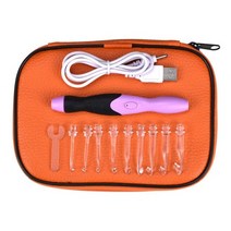 코바늘뜨기 세트 패키지 혼자놀기 뜨개질 바늘 크로쉐 led crochet hooks 9, 주황색