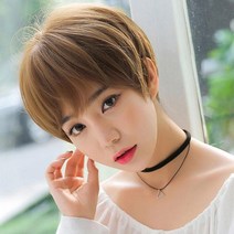 스타일 숏컷 가발 짧은 컷트 통가발, 1, 초코브라운