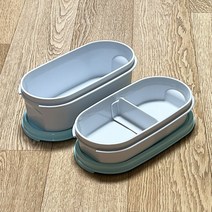 타파웨어 타파웨어도시락 틴틴 도시락통 2단 블루, 1개