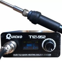 디지털 온도조절 인두기 Quicko T12 - 952 납땜 전기 인두기, 전원 코드를 보내는 24V5A 전원 어댑터