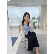믹스 골지 나시 단추 빅사이즈
