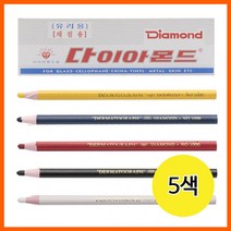 다이아몬드색연필 5색 12개입 색칠 체크용 표시용 펜 칼라 채점용 유리용 0-382ea, 적색(113785)