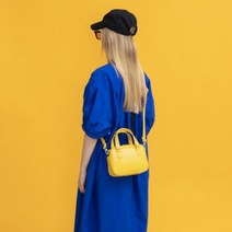 가방팝 언더크로스 네모 미니 토트백 옐로우