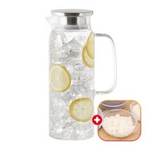 락앤락 투명한 내열유리 저그 물병 + 가쯔용기 세트 대용량 카페 물통/워터보틀 1리터 2리터 1L 2L, 1.6L, 투명