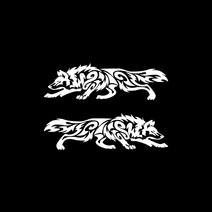 043 포인트 울프 튜닝스티커 (M사이즈) 2개1세트, 화이트, 2개