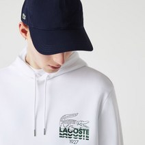 LACOSTE Crocodile Branding Cotton Fleece Hoodie SH1204-51 White 001