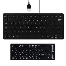 유선 초박형 조용한 소형 78 키 미니 멀티미디어 usb 노트북 pc와 아랍어 러시아어 히브리어 스티커, 협력사, 1-러시아 스티커, 텐키리스