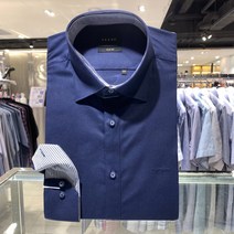 예작 예작단추포인트 카라배색 화이트 슬림핏 긴팔셔츠 (YJ2FBS950NY