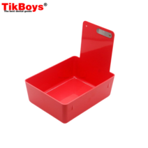 더스트박스 치과 실험실 작업팬 다채로운 ABS 플라스틱 트레이 상자 내구성 보관 케이스 금속 클립 홀더 포, 02 Red 7pcs
