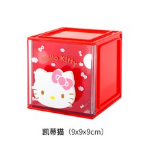 미니 MINISO 스퀘어 수납 박스 산리오 프리 콤비 도미토리 테이블 쥬얼리 잡화 서랍 보관함, 헬로 키티
