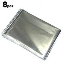 군용반합 백패킹 군용 코펠 Outdoor PET Insulation Emergency Blanket Survival First-aid Kit Military Rescue Wind, [03] Silver 8pcs