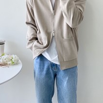 와이샵 / 포켓 투웨이 라운드 집업 니트가디건 (4color)