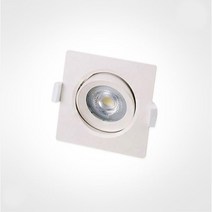 3인치LED사각매입일체형등기구7w/백색/검정바디/AC직결형, 화이트커버_백열전구색