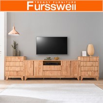 퍼스웰 숲향기 참죽나무원목 3000거실장TV장 풀세트RV_113, 내츄럴