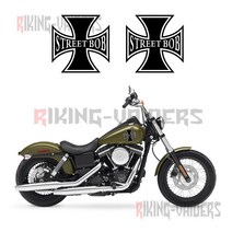 할리데이비슨스티커할리 다이나 스트리트 밥 용 커스텀 크로스 데칼 연료 탱크 스티커 펜더, 01 Matt Silver Black