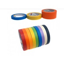 대진교육 칼라마스킹테이프 종이테이프 12mm 빨 노 초 파 검 흰 택1, 노랑