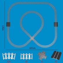 기차 레일 철도 레고 호환 MOC 도시 기차역 동굴 직선 곡선 레일2, 기차 트랙 06