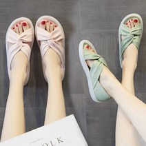 여름 여성샌들 스트랩 발편한 웨지 슬리퍼 샌들